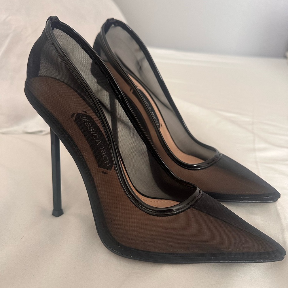 Jessica Rich sheer platform pumps
